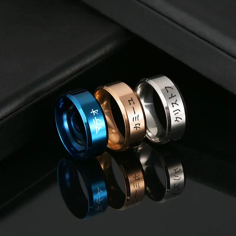 Bague Japonais personnalisée en acier - Image 13