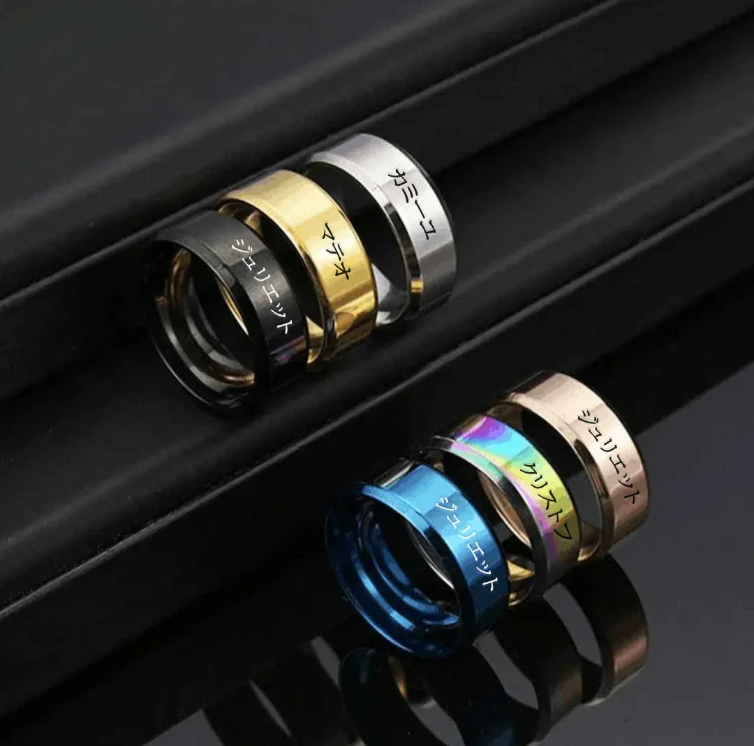 Bague Japonais personnalisée en acier - Image 21