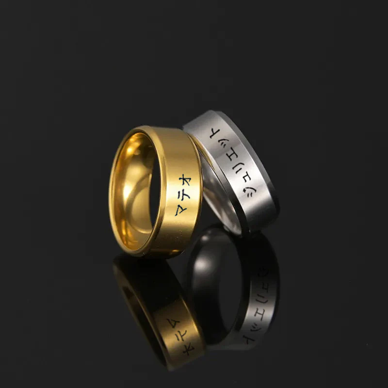 Bague Japonais personnalisée en acier - Image 24