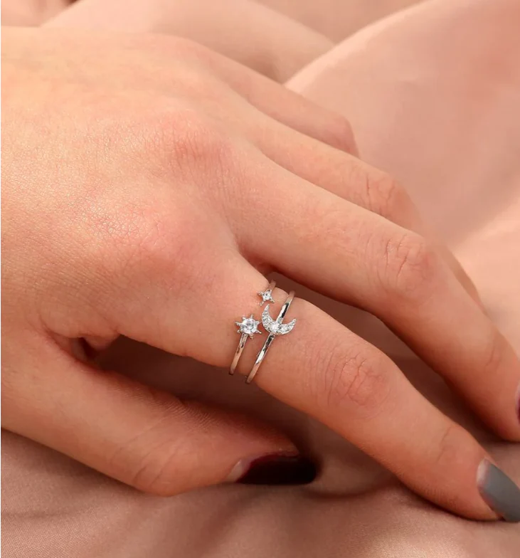 Bague Japonaise Lune et Étoile - Image 4