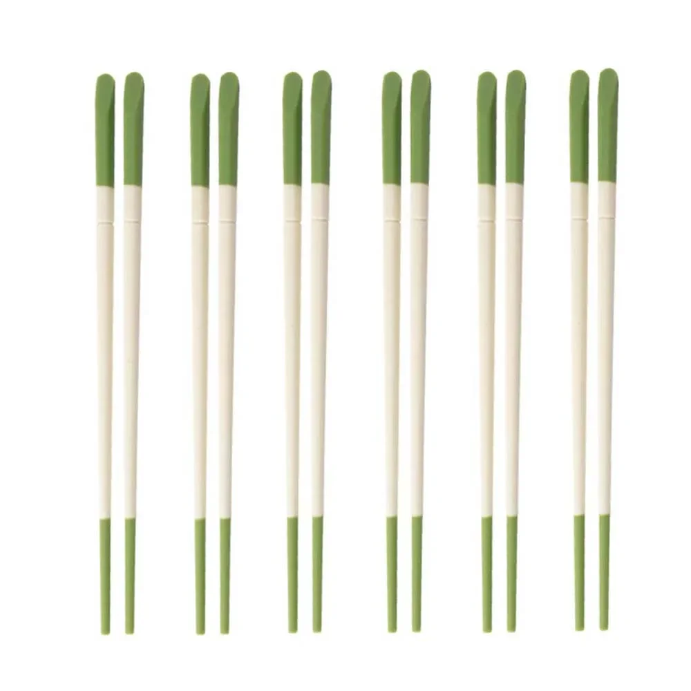 Baguettes Japonaises Antidérapantes Blanc et Vert - Image 2
