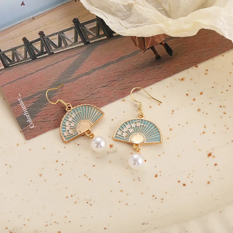 Boucle d’Oreille Japonaise Eventail Traditionnel - Image 3