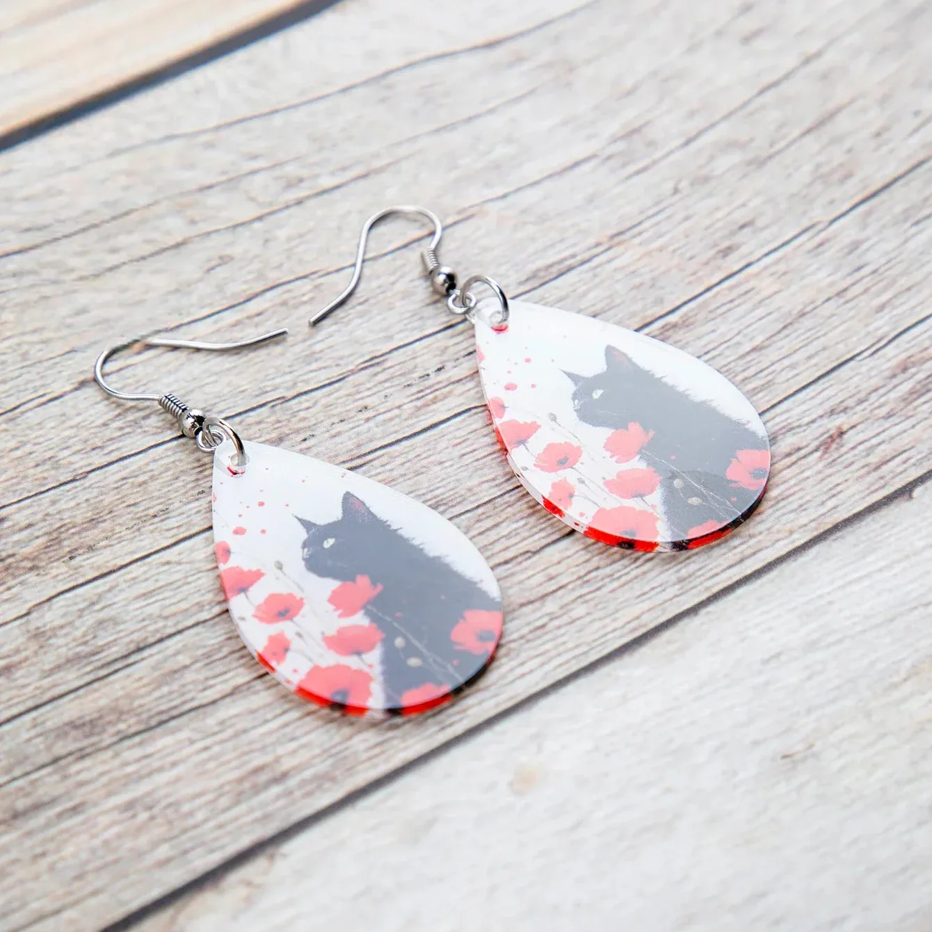 Boucle d’Oreille Japonaise Rouge - Image 3