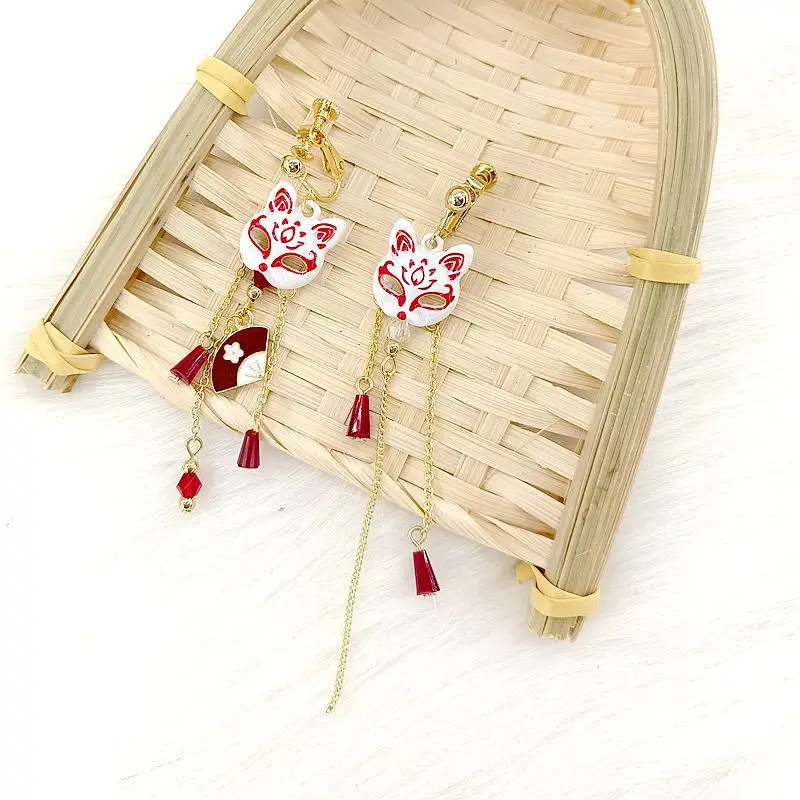 Boucles d'oreilles japonais Masque de Renard - Image 13