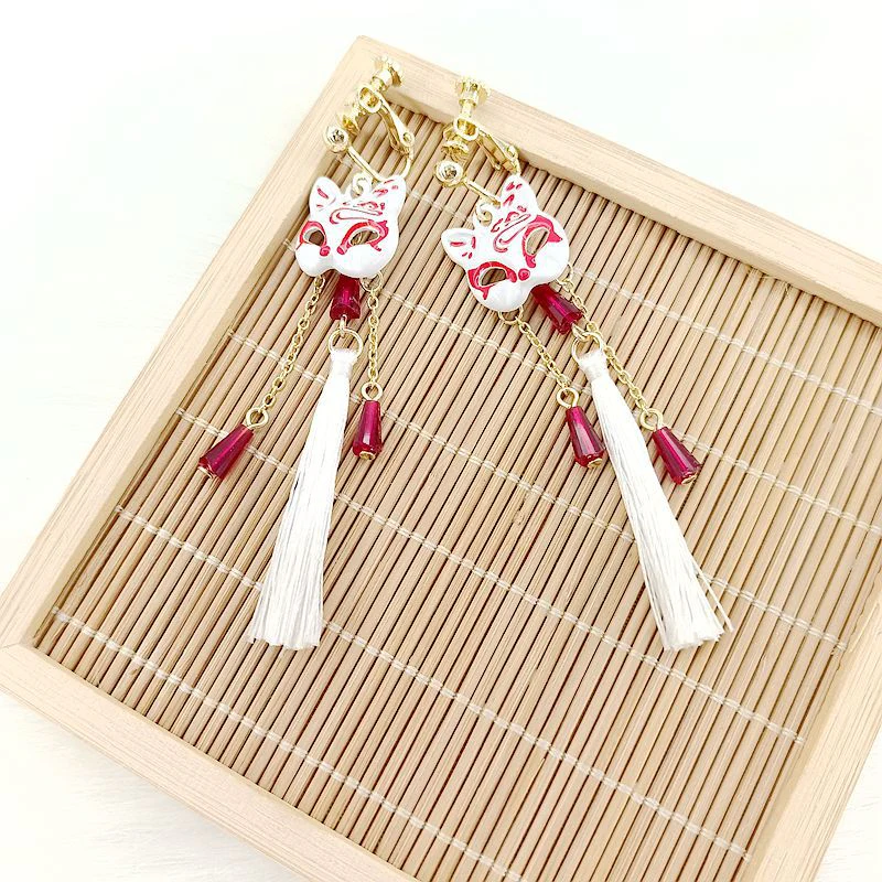 Boucles d'oreilles japonais Masque de Renard - Image 9