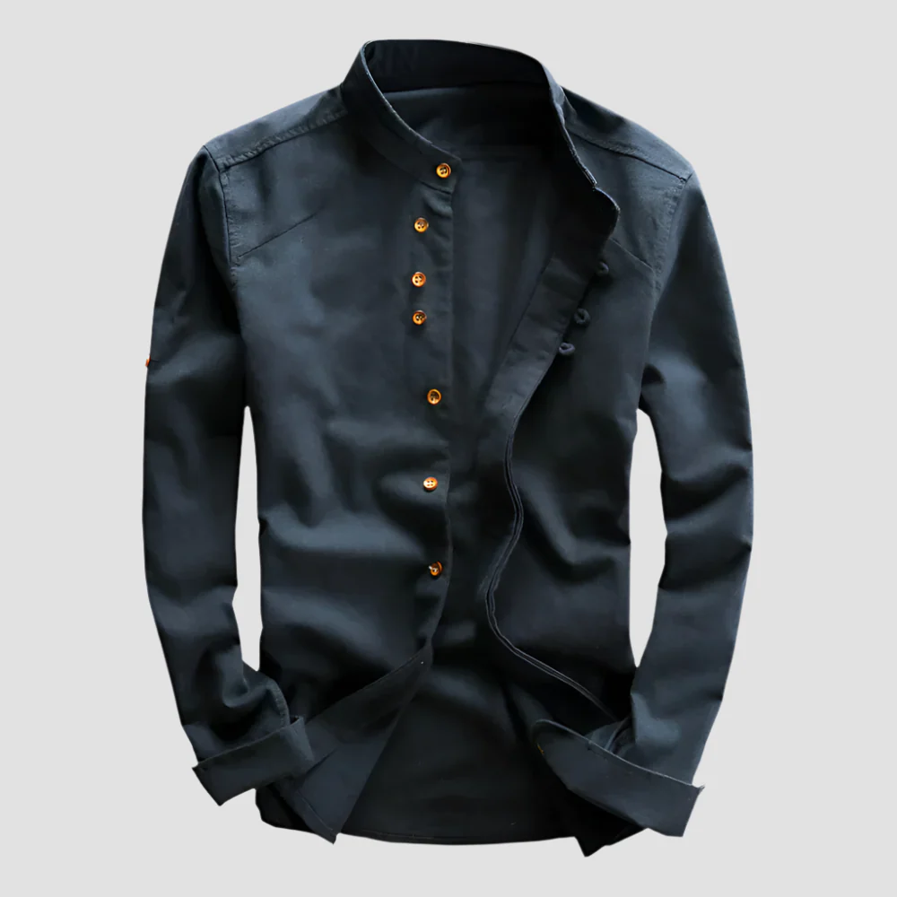 Chemise Japonaise à Col Montant
