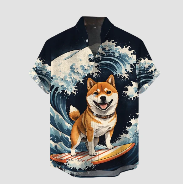 Chemise Japonaise Motif Chien - Image 3
