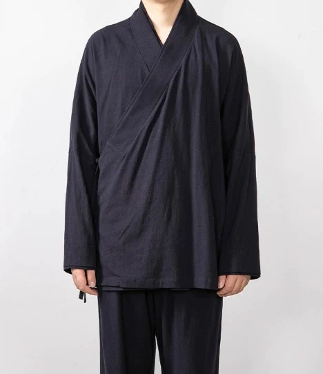 Chemise Japonaise Noire à Lacets - Image 2