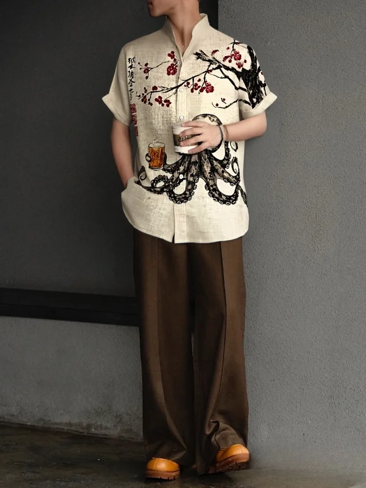 Chemise Japonaise Poulpe Sakura - Image 5