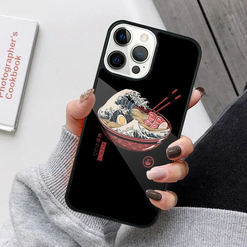 Coque de téléphone japonaise iPhone ramen vague