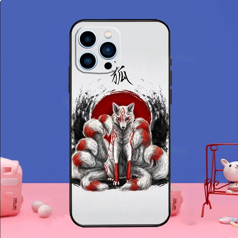 Coque de téléphone japonaise iPhone renard neuf queues - Image 4