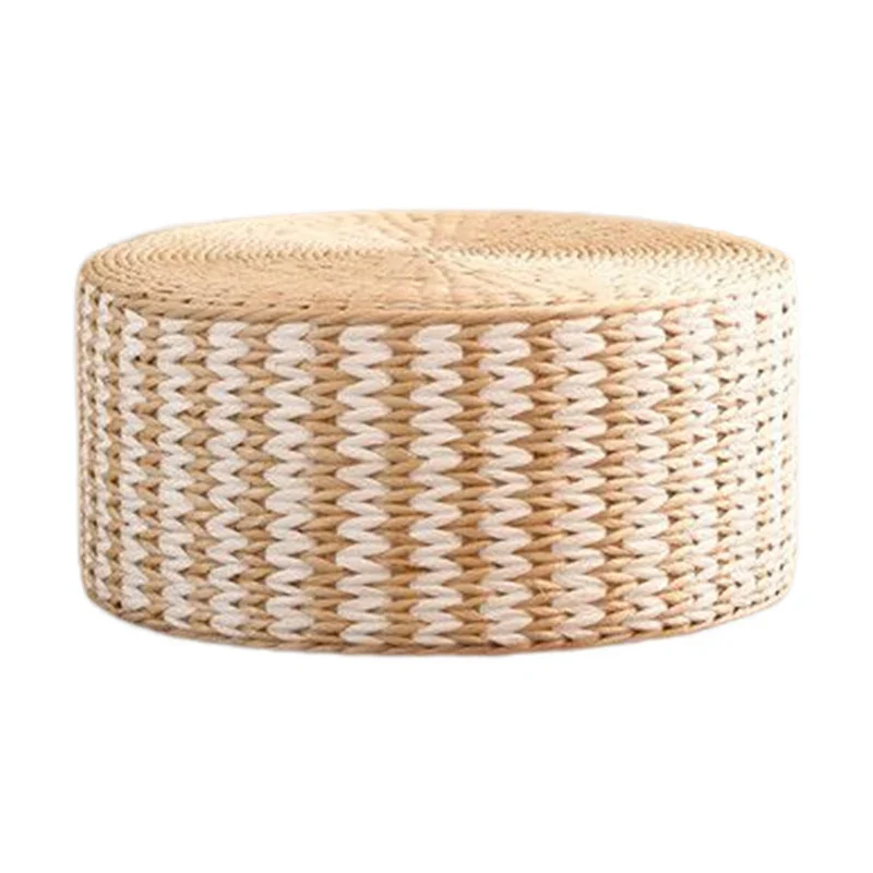 Coussin Japonais en Paille Tissée Beige - Image 2