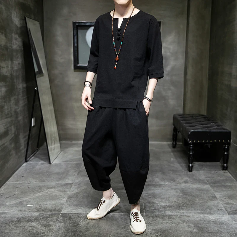 Ensemble Pantalon et T-shirt Japonais en Coton - Image 2