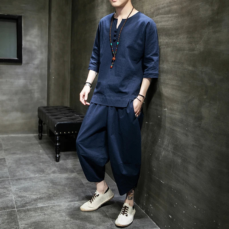 Ensemble Pantalon et T-shirt Japonais en Coton - Image 4