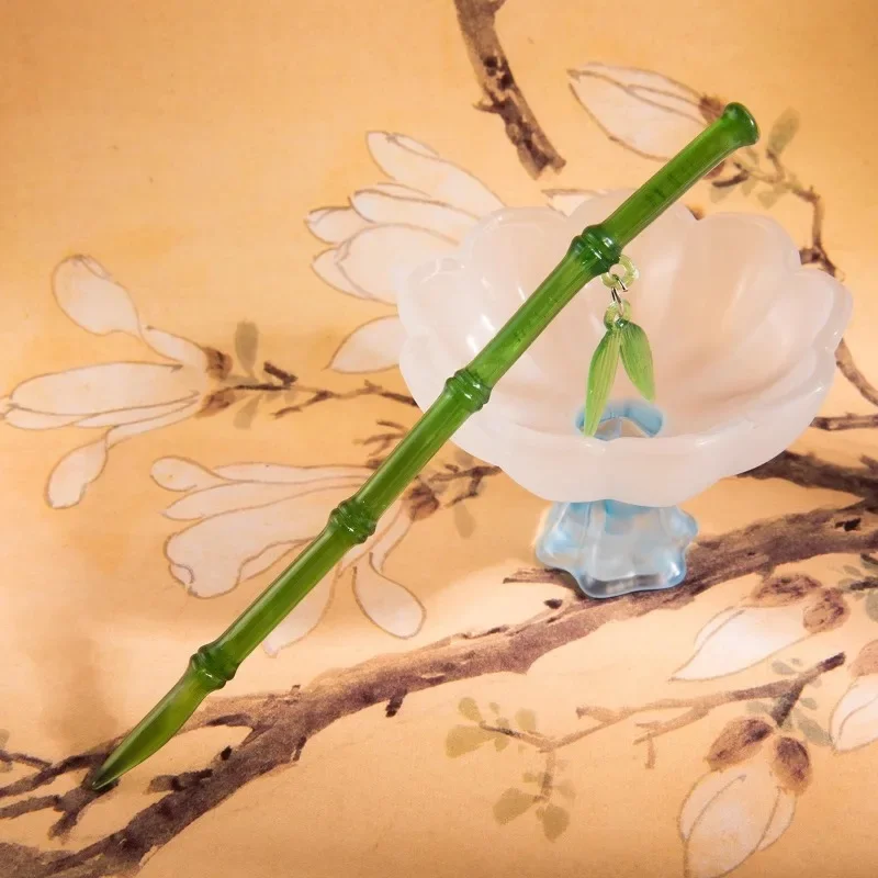 Épingle à cheveux japonais bambou en verre - Image 2