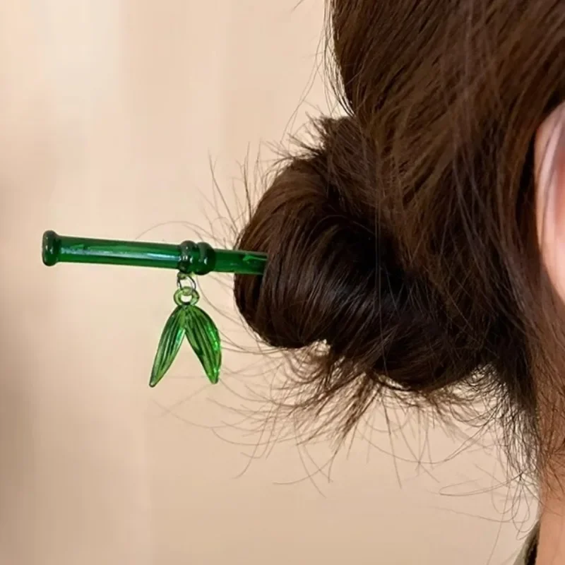 Épingle à cheveux japonais bambou en verre - Image 5