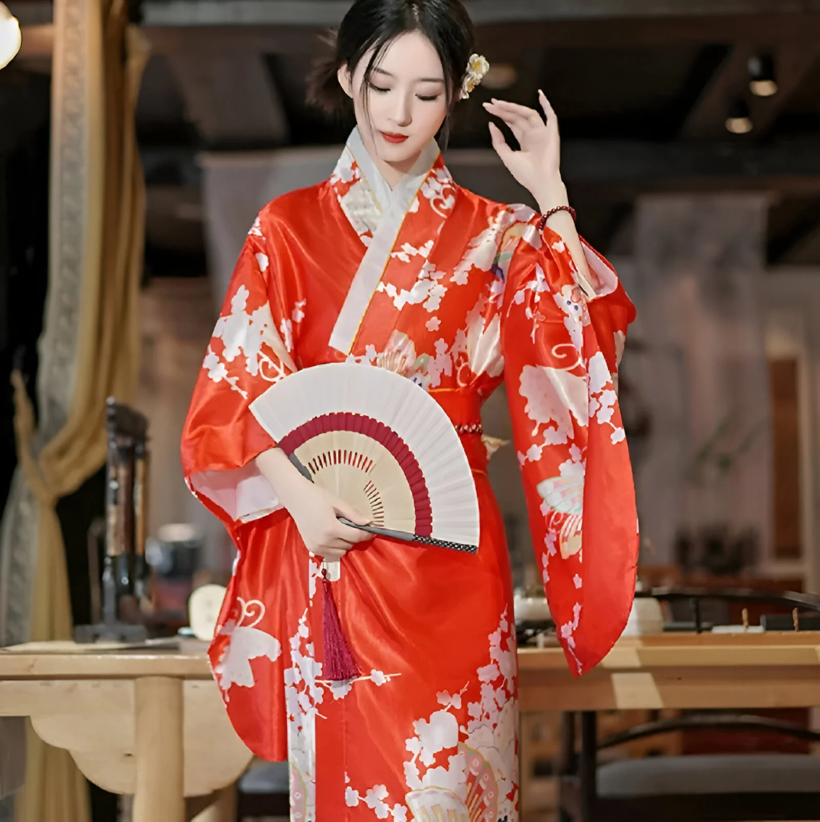 Kimono Japonais Traditionnel Femme Soie - Image 17