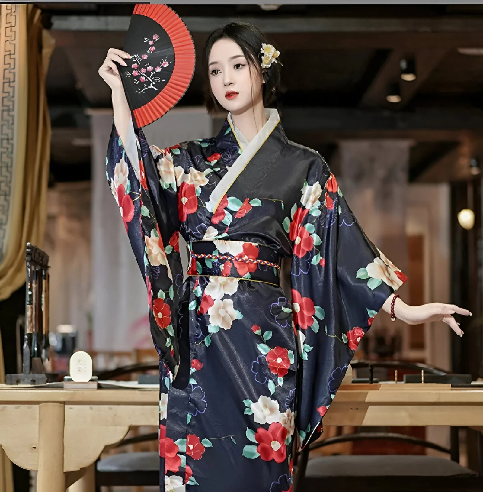 Kimono Japonais Traditionnel Femme Soie - Image 8