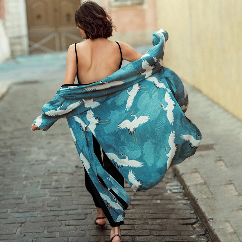 Kimono Léger Femme Grues - Image 5