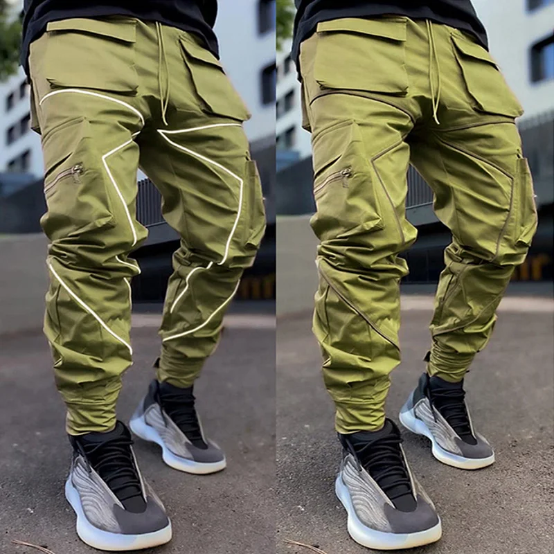 Pantalon Japonais Cargo Hip Hop Réfléchissant - Image 4