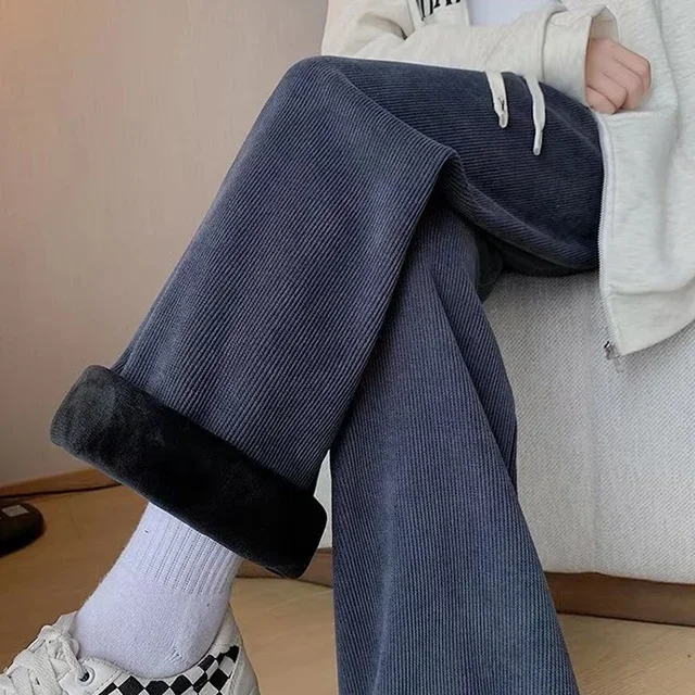 Pantalon Japonais Femme en Velours Côtelé