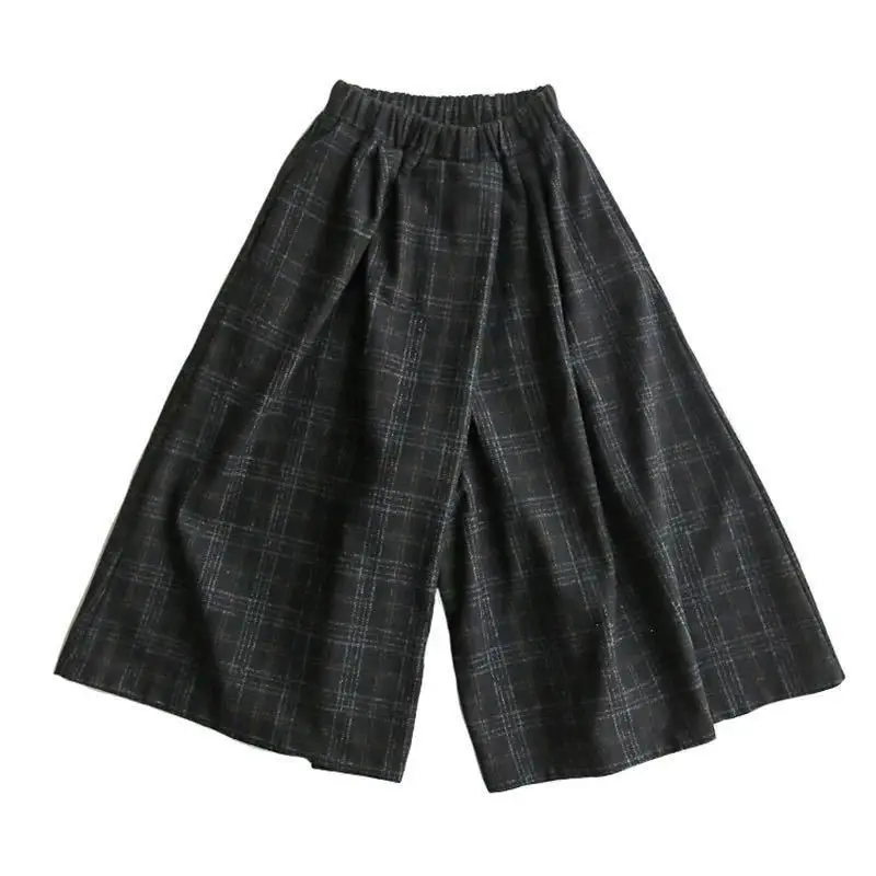 Pantalon Japonais Femme Large à Carreaux - Image 4