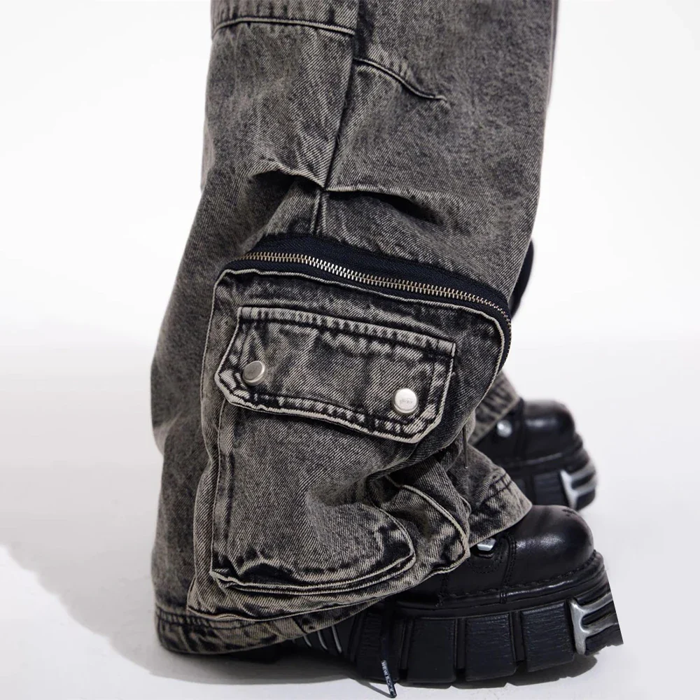 Pantalon Jean Cargo Japonais Femme à Poches - Image 3
