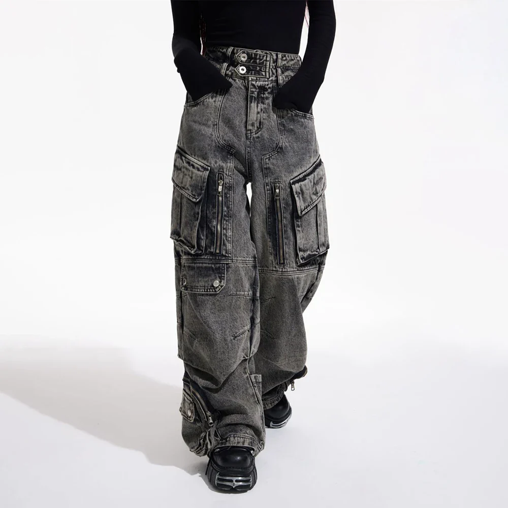 Pantalon Jean Cargo Japonais Femme à Poches - Image 5