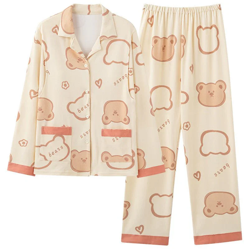 Pyjama Japonais Femme Imprimé Ours - Image 3