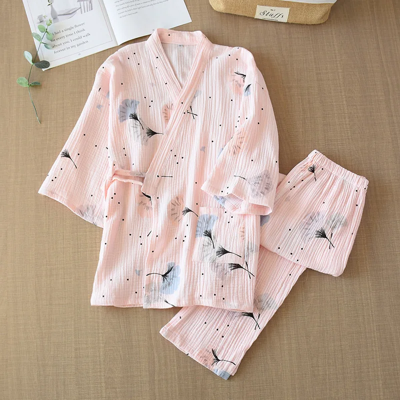 Pyjama Style Japonais Fleuri Femme - Image 3