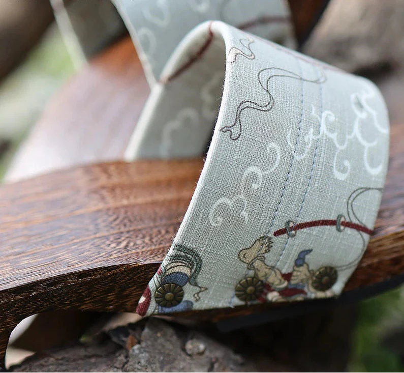 Sabot Geta Blanc à Motifs - Image 2