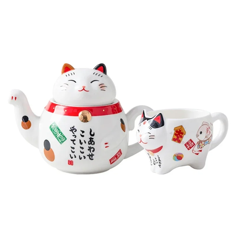 Service à thé chat porte-bonheur japonais - Image 5