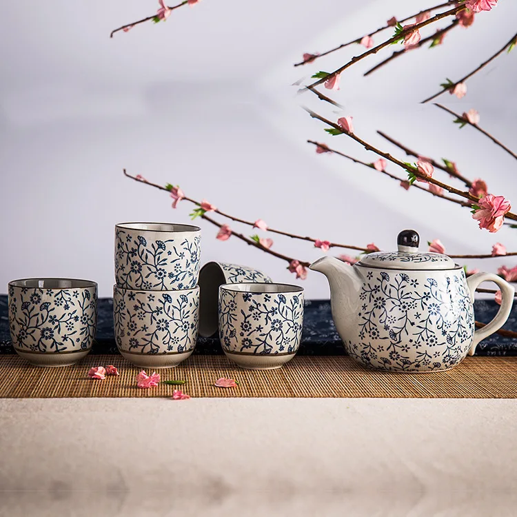 Service à Thé Japonais Motifs Fleuris - Image 2