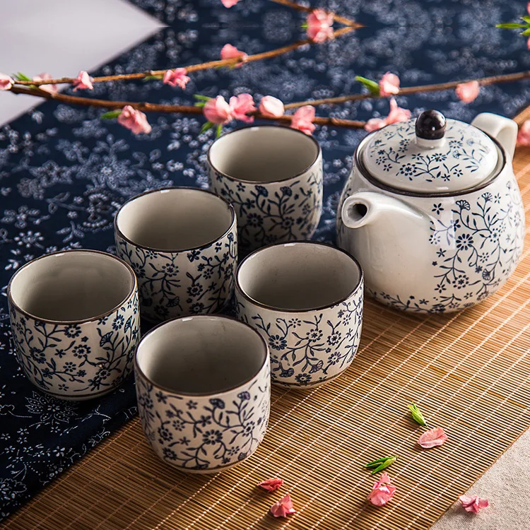 Service à Thé Japonais Motifs Fleuris - Image 4