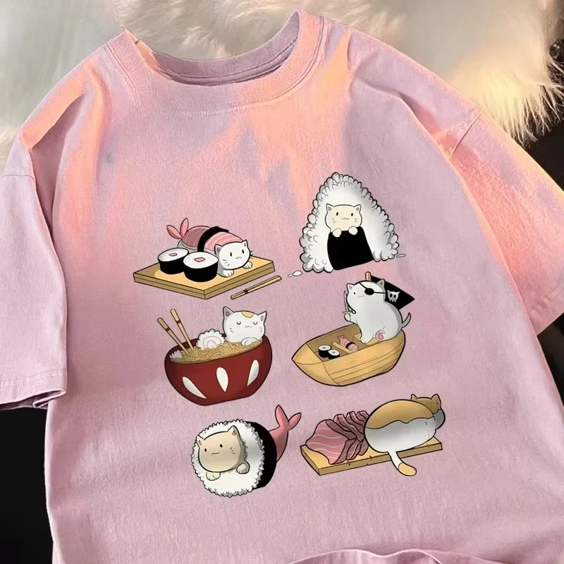 T-shirt Japonais Amusant Chat Sushi - Image 3