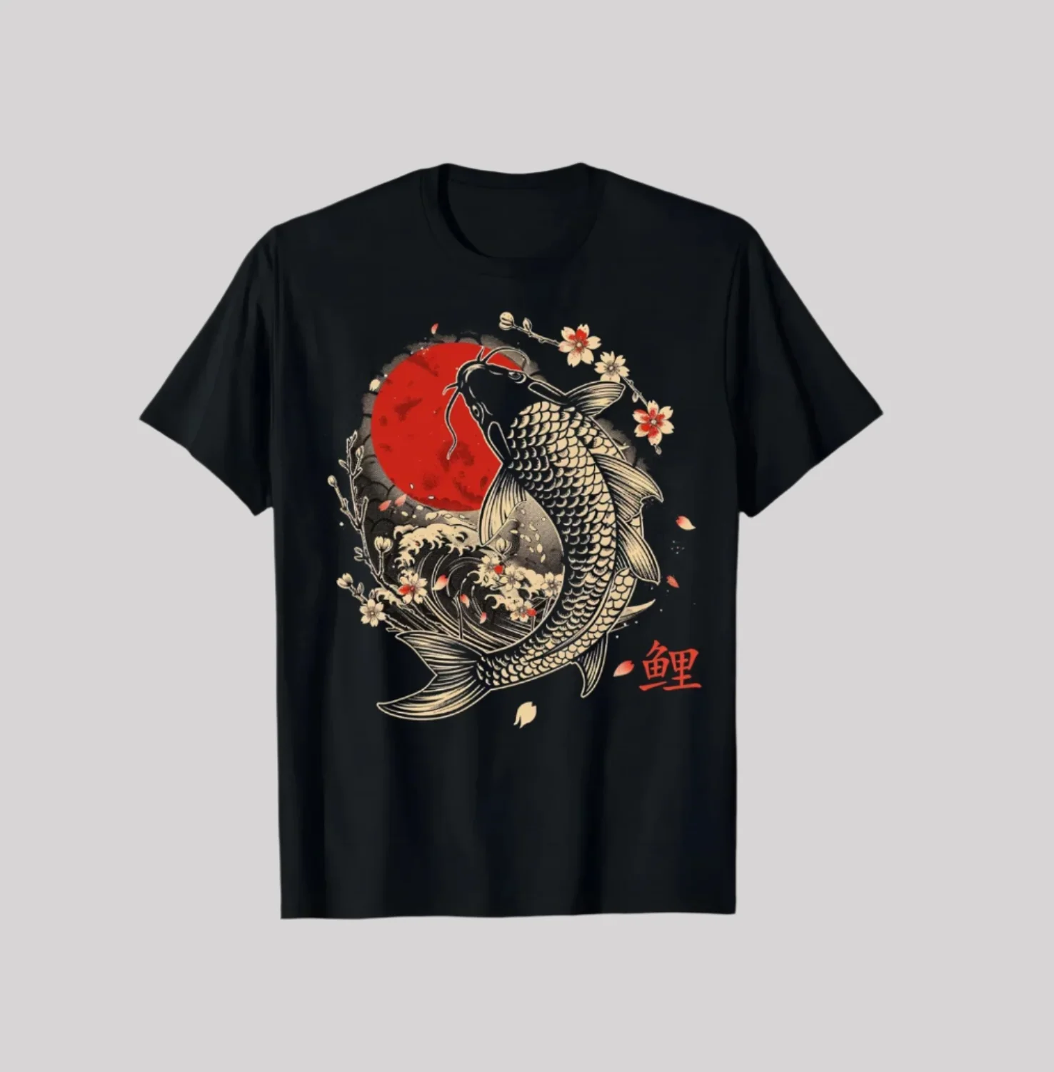 T-shirt japonais carpe koi stylé - Image 2