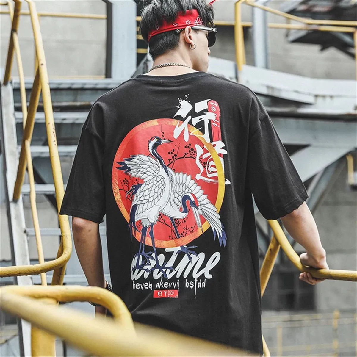 T-shirt Japonais Hip Hop Grue - Image 2