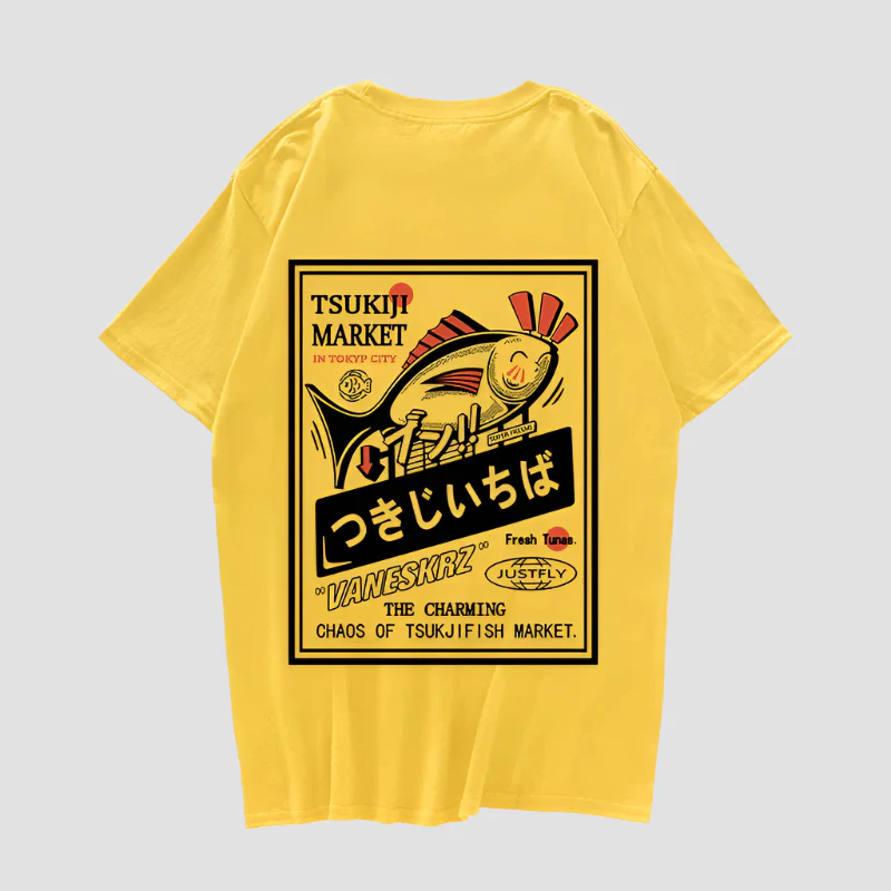 T-shirt Japonais Hip Hop Poisson - Image 2
