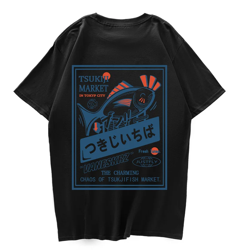 T-shirt Japonais Hip Hop Poisson - Image 3