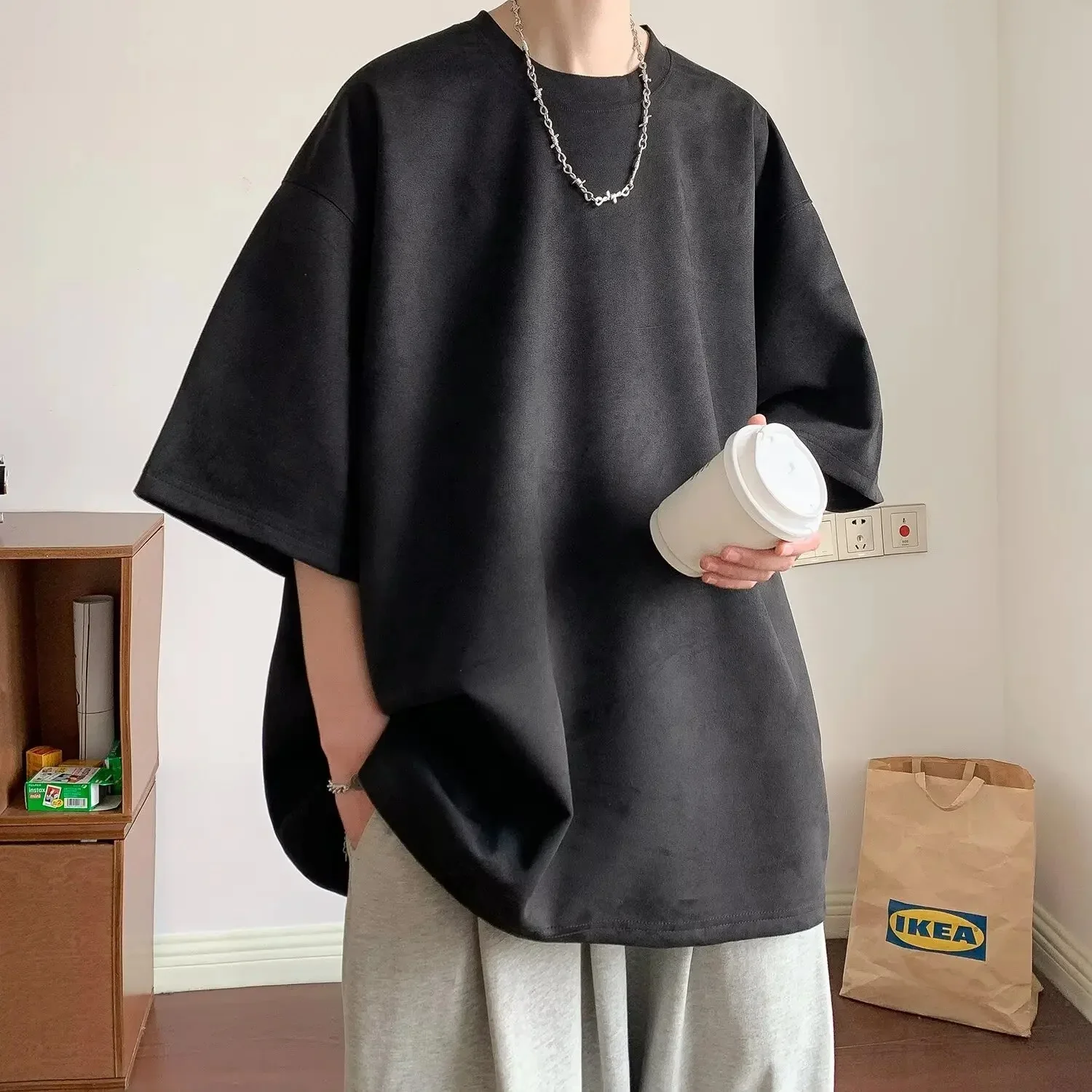 T-shirt Oversize en Daim Épais - Image 3