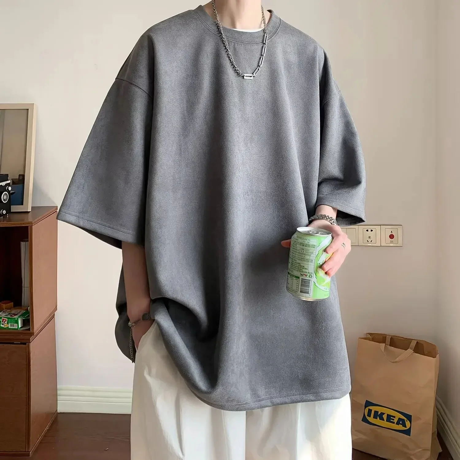 T-shirt Oversize en Daim Épais - Image 4