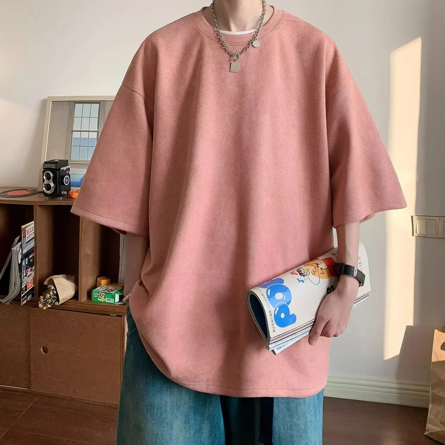 T-shirt Oversize en Daim Épais - Image 5