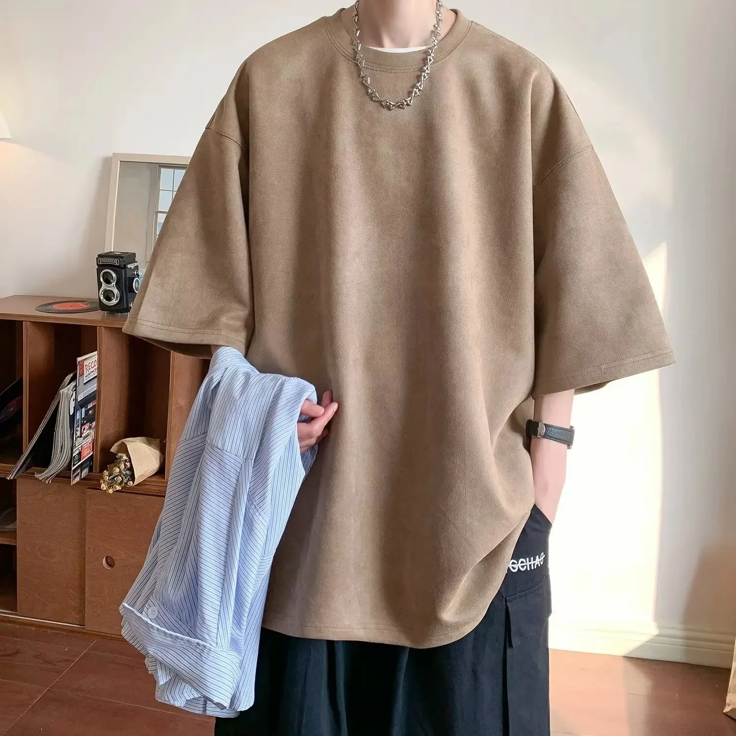 T-shirt Oversize en Daim Épais - Image 7