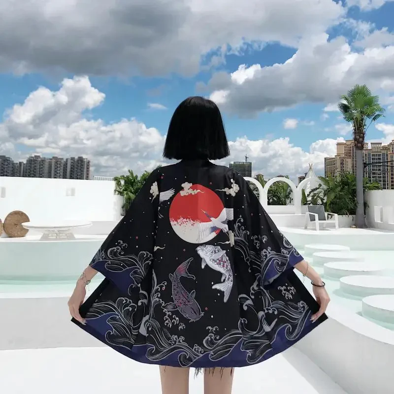 Veste Forme Kimono Femme Grues - Image 14