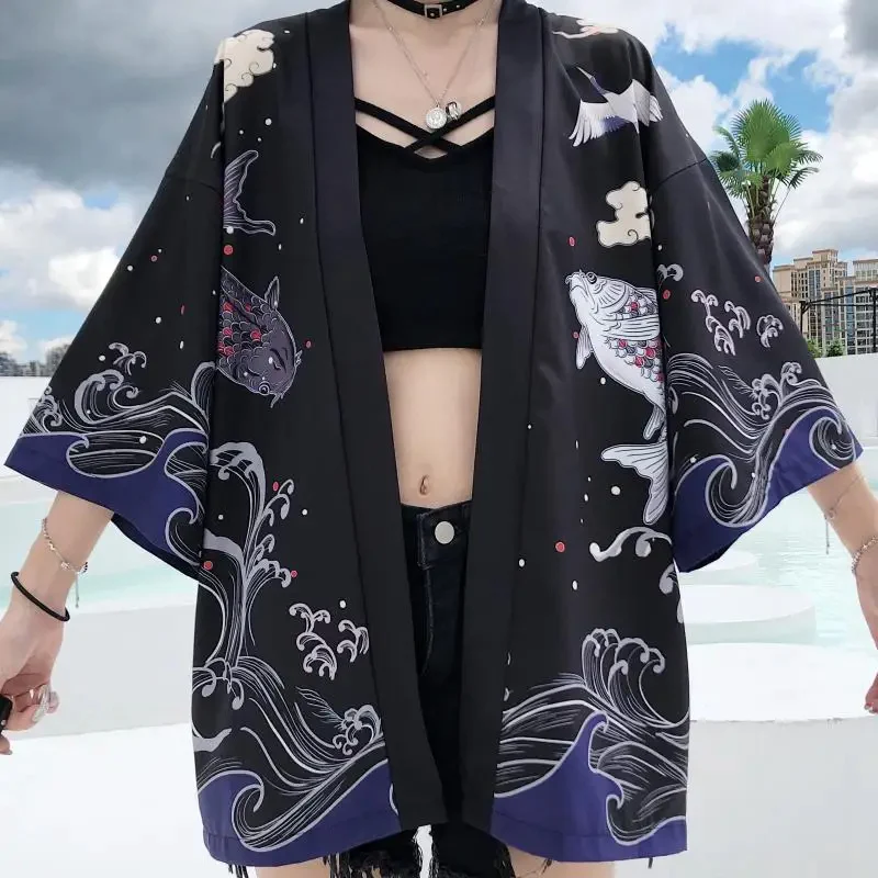 Veste Forme Kimono Femme Grues - Image 15