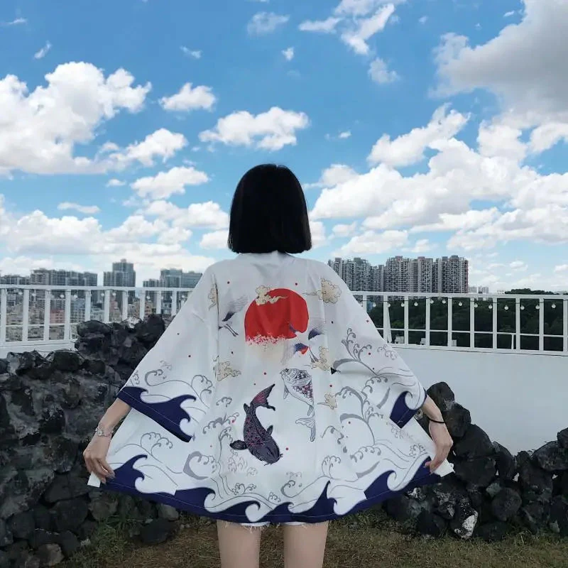 Veste Forme Kimono Femme Grues - Image 5