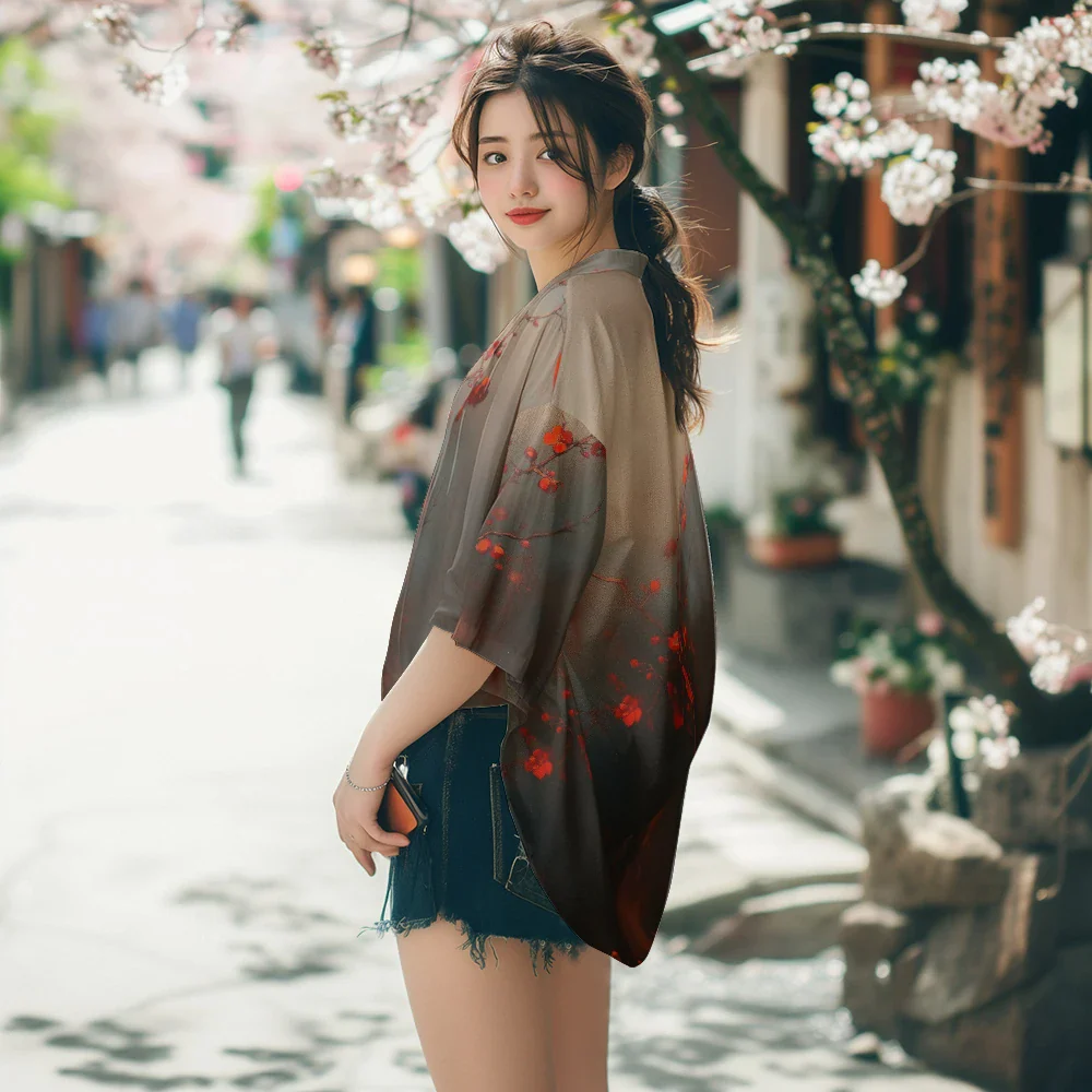 Veste Kimono Femme Motifs Floraux