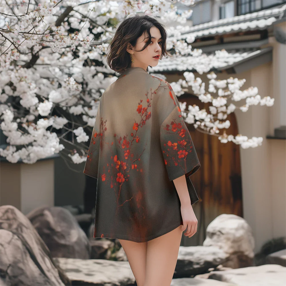 Veste Kimono Femme Motifs Floraux - Image 2