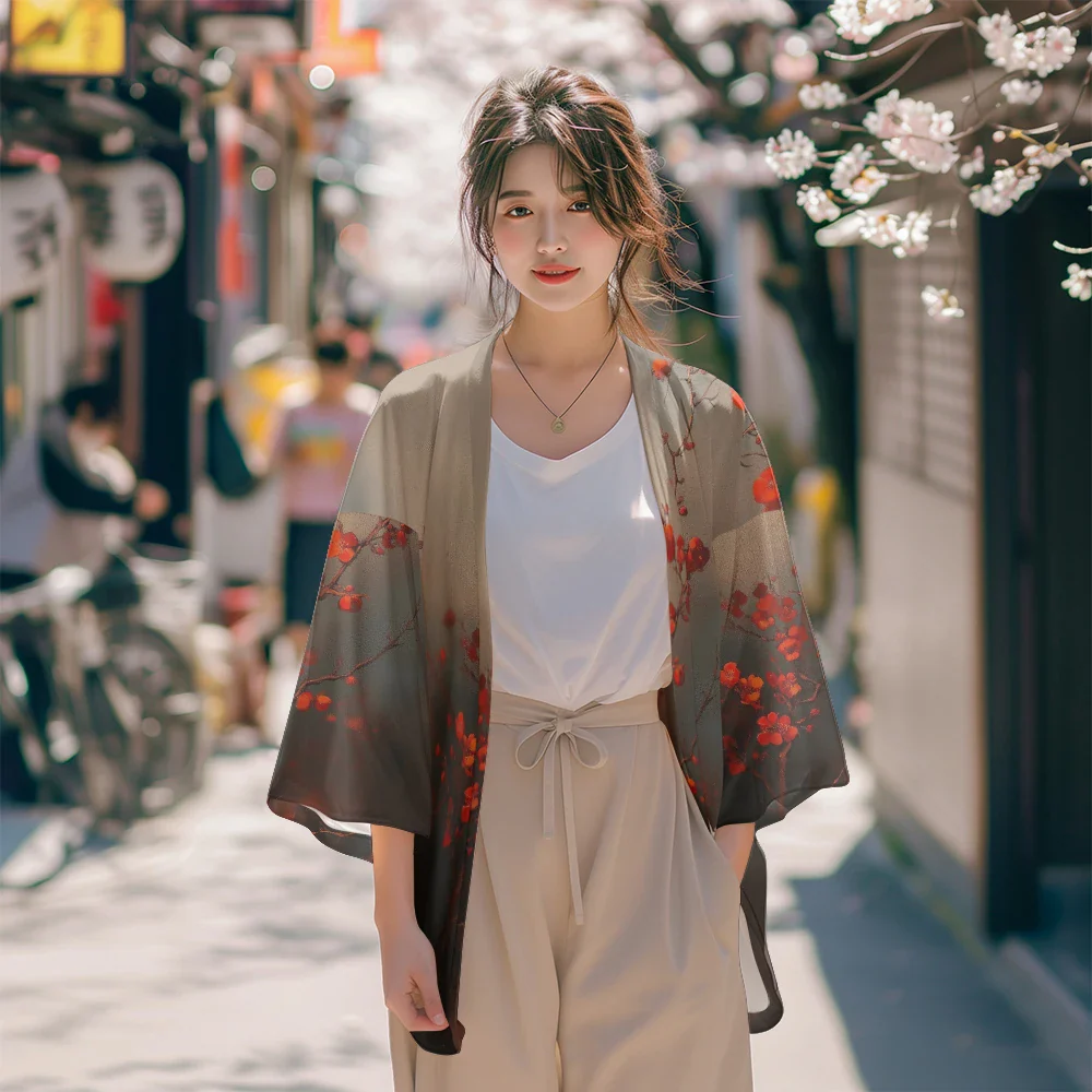 Veste Kimono Femme Motifs Floraux - Image 3
