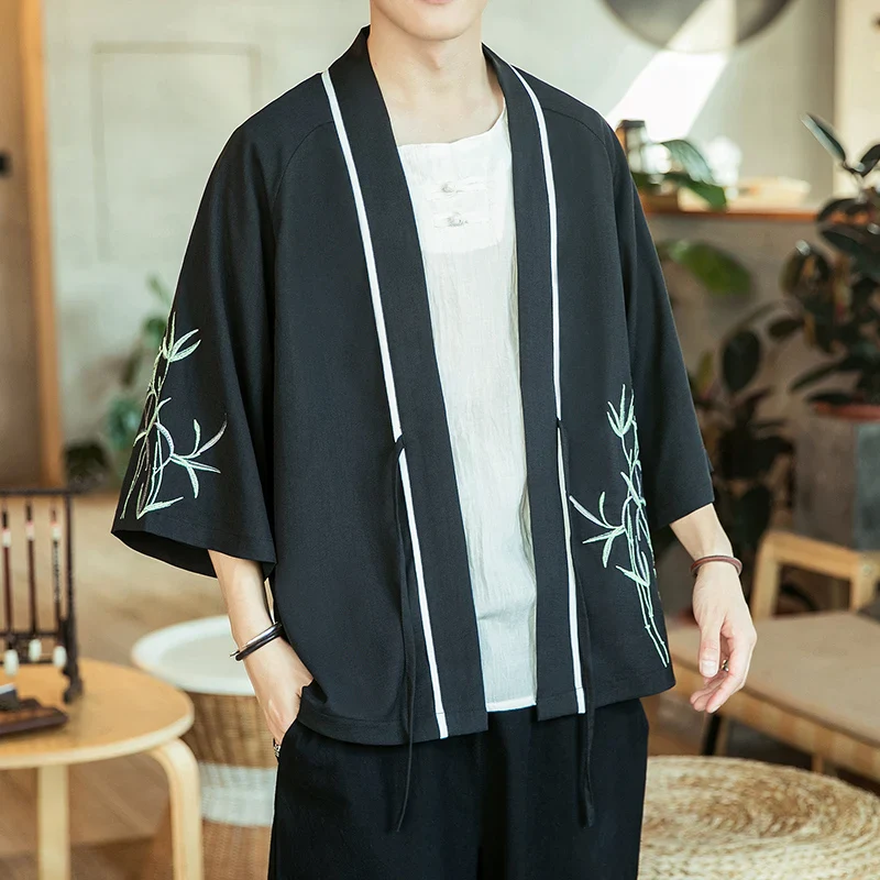 Veste Kimono Homme à Motifs Bambou
